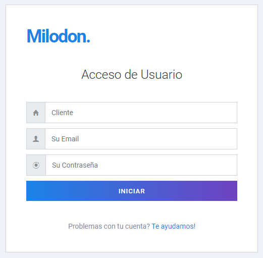 login software milodon